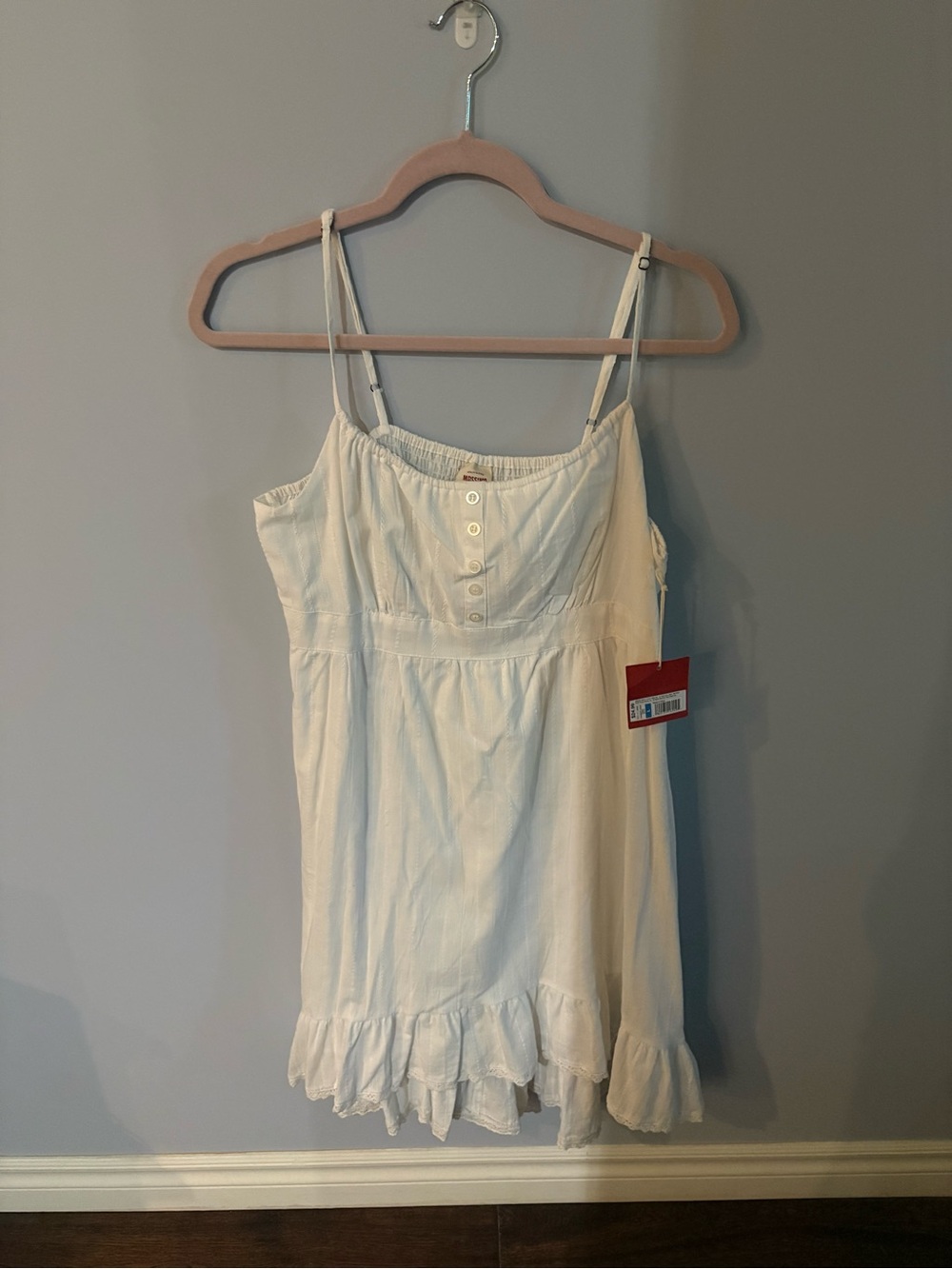 NWT Mossimo Supply & Co. White Button-Front Ruffle Sundress size L